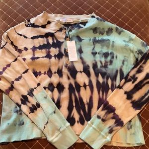 Daydreamer thermal tie dye long sleeve shirt NWT